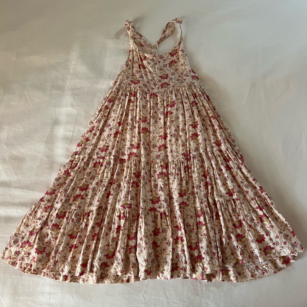 Coconut by El Corte Ingles Pink and Cream Floral Dress girls size 6Y